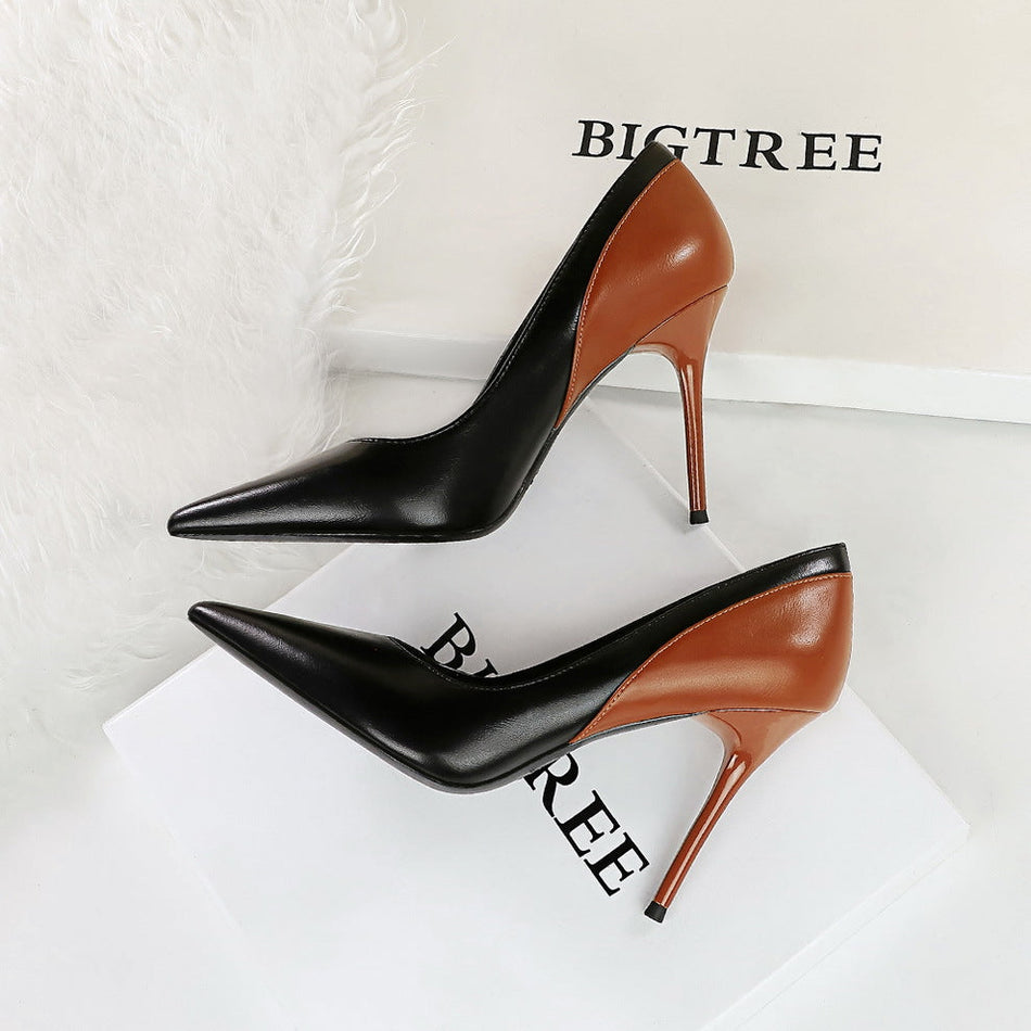 STOCK-Retro Stiletto Pointed High Heels for Women