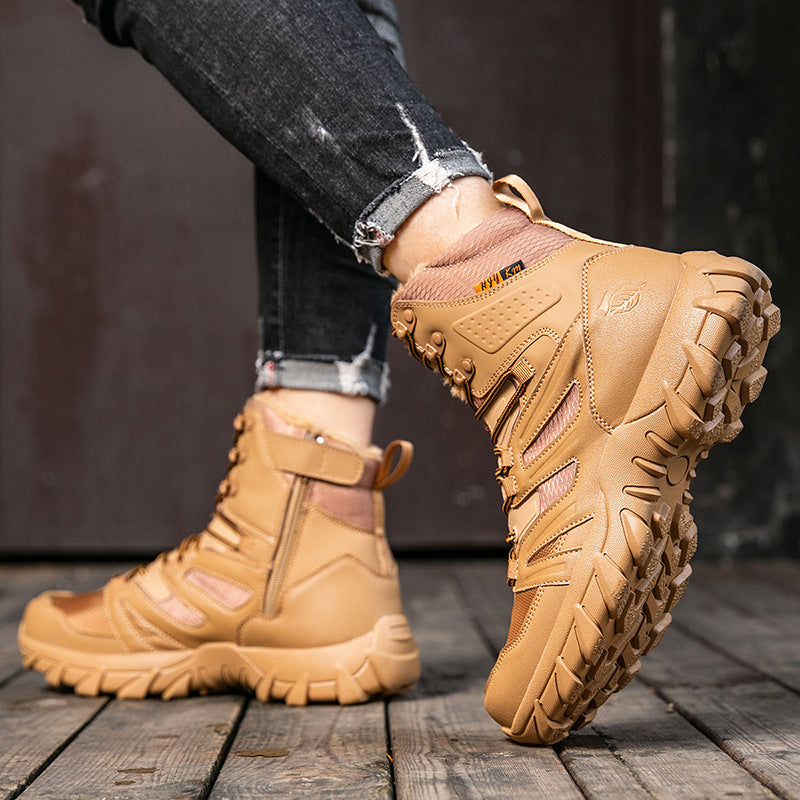 Men’s Plus-Size Tactical Boots – Breathable Combat Shoes