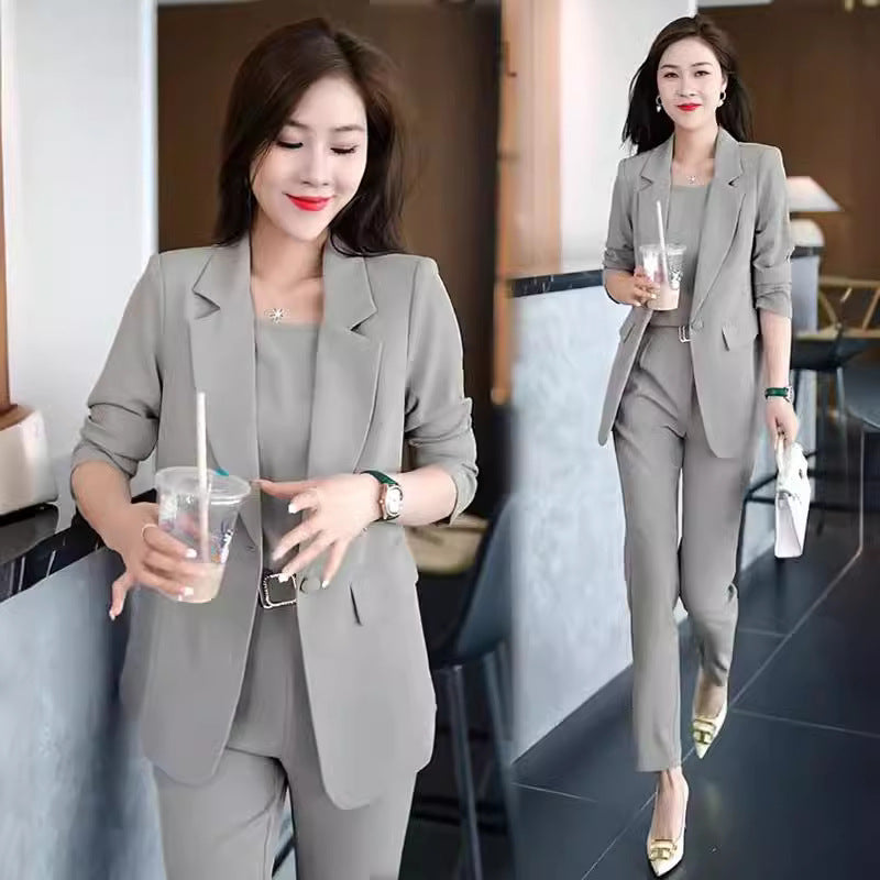 STOCK-Women’s Autumn Western-Style Slim Three-Piece Suit