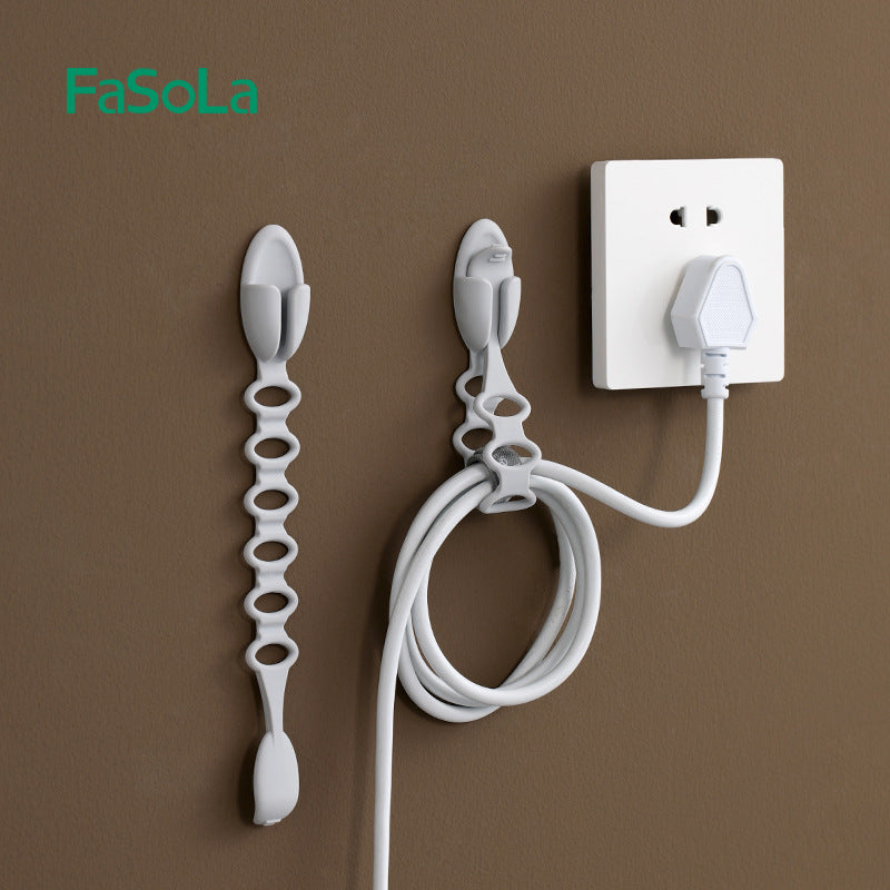 FaSoLa Silicone Cable Organizer – Wall-Mount & Punch-Free