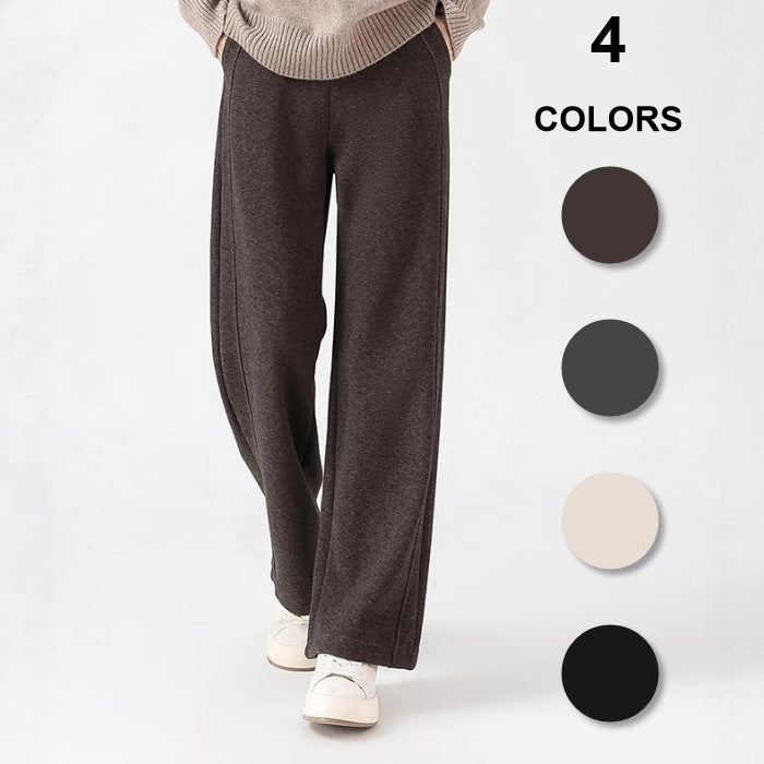High-Waist Wide-Leg Warm Pants