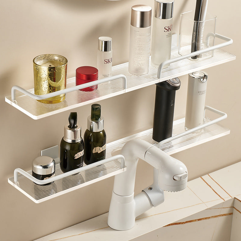 Punch-Free Bathroom Cosmetic Rack with Mirror