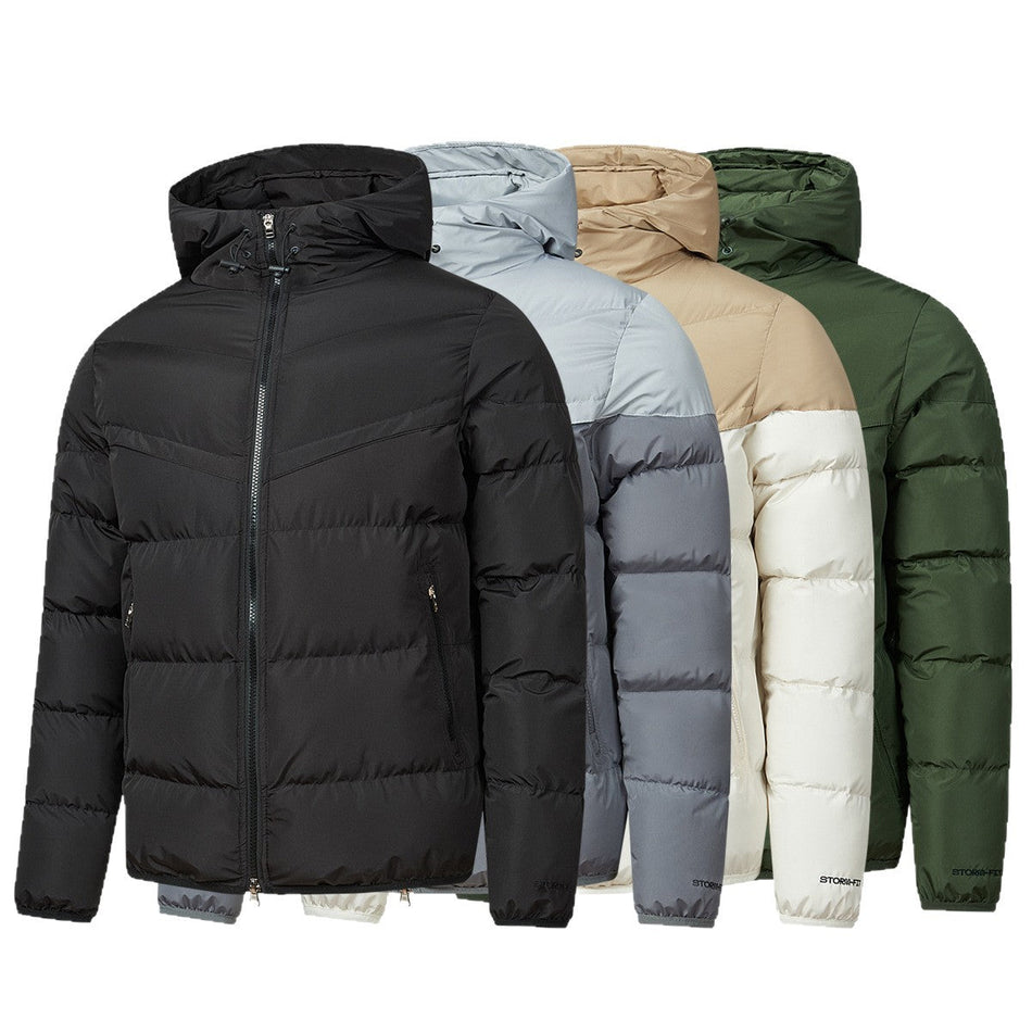 STOCK-Men’s Large Size Hooded Puffer Jacket – Thick & Warm