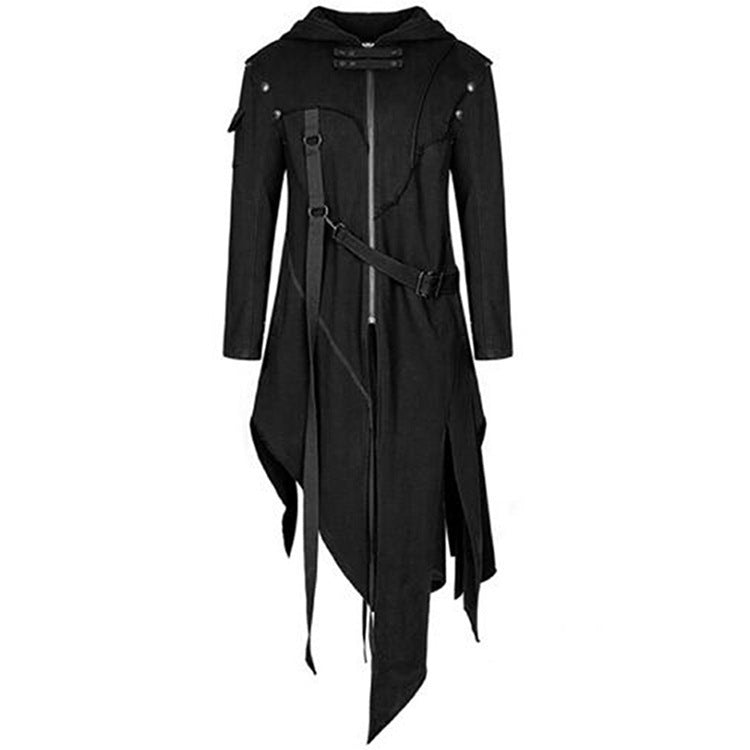 Men’s Irregular Halloween Cosplay Windbreaker Coat