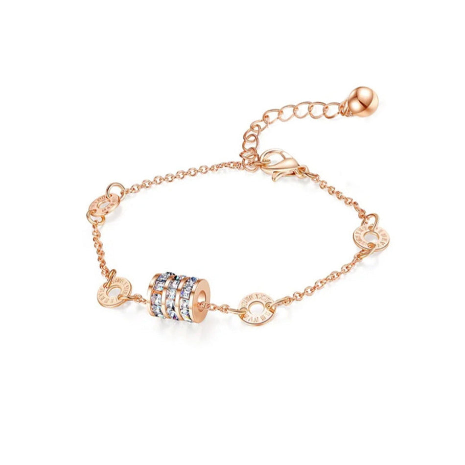 Mermaid Pink Crystal Beaded Bracelet – Ocean-Inspired Magic