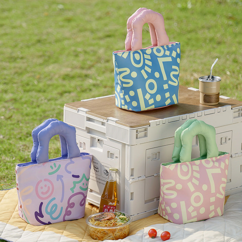 Graffiti-Style Insulated Lunch Bag – Thick & Trendy for Men