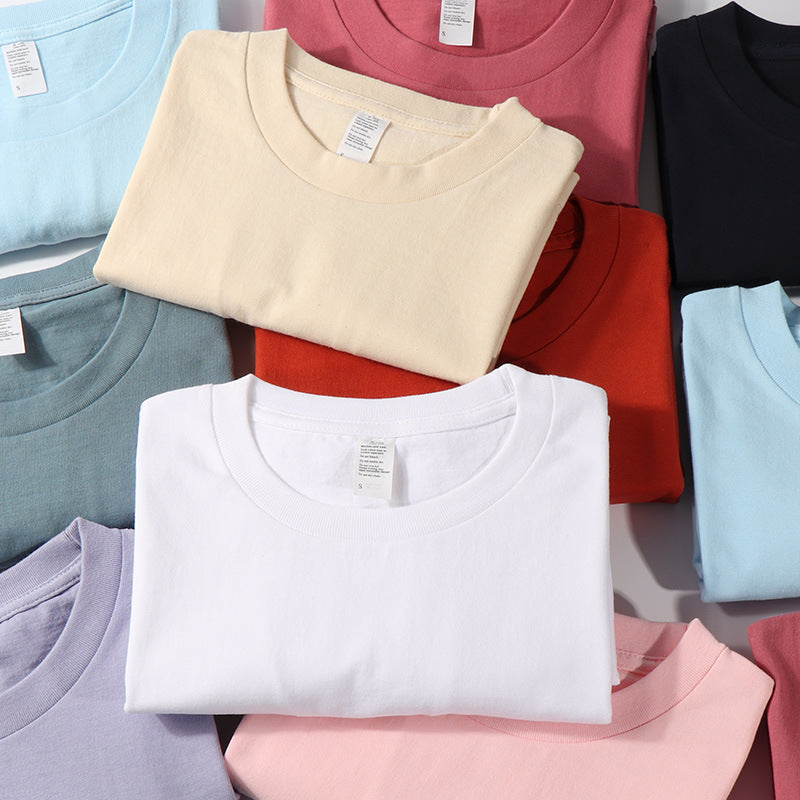 Men’s 250g Heavy Cotton Short-Sleeve Loose Printed T-Shirt