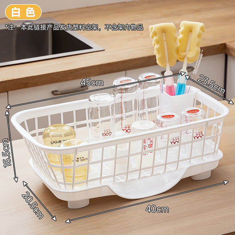 Kitchen Dish Storage Rack with Bowl and Chopsticks Organizer