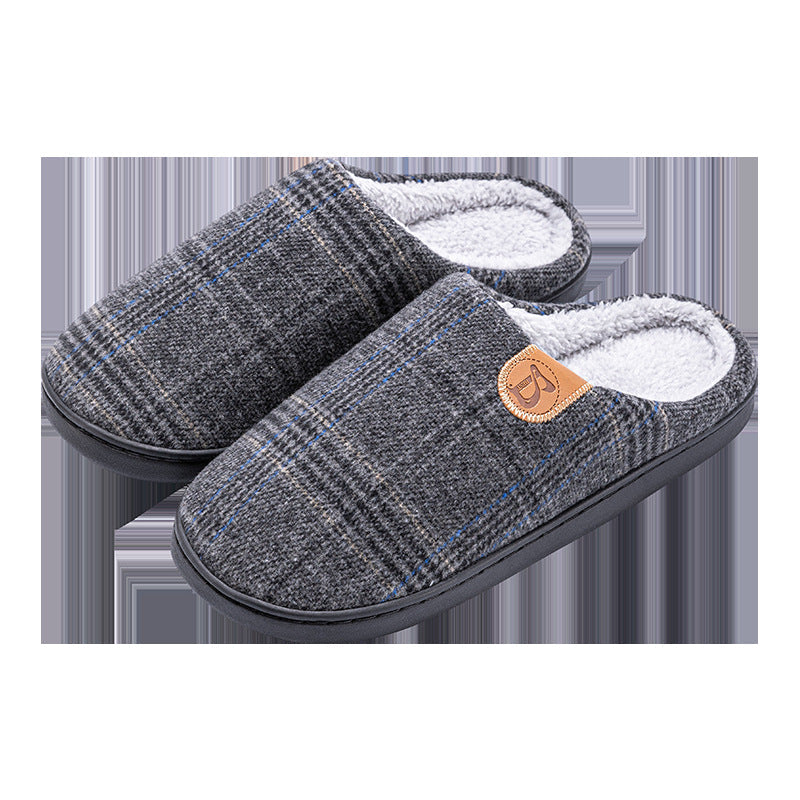 Men’s Plus Size Cotton Slippers 2023 Warm Non-Slip Indoor Home