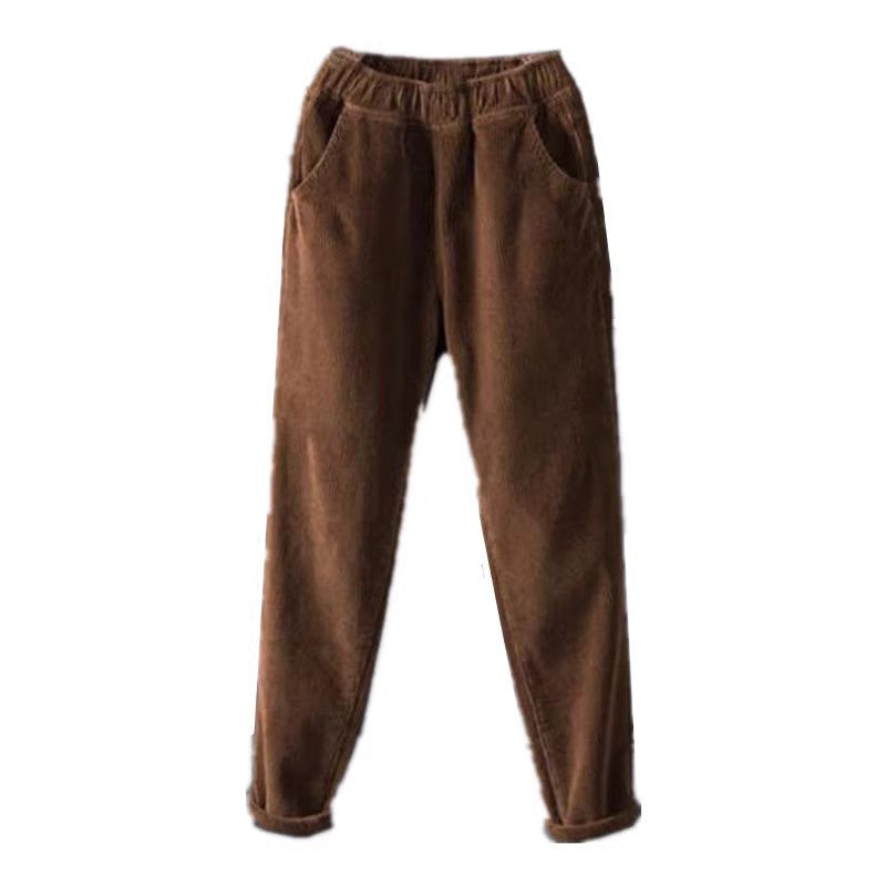 Corduroy Fleece-Lined Harem Pants