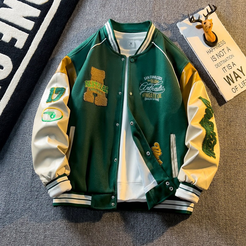 Men’s Spring Autumn American Baseball Pilot Jacket Trendy