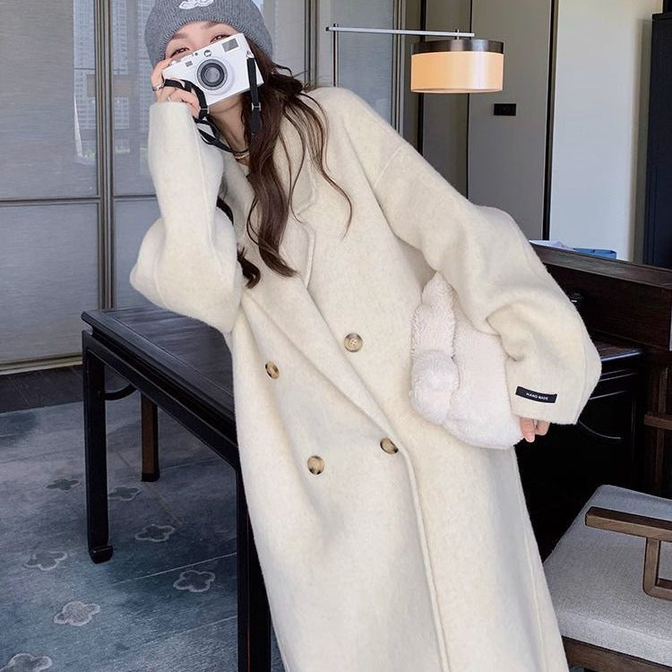 Women’s Cashmere Coat Over-the-Knee Korean Style