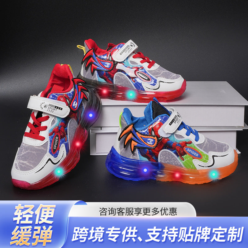 Cartoon LED Sneakers for Boys 1 to 6 Years Soft Sole
