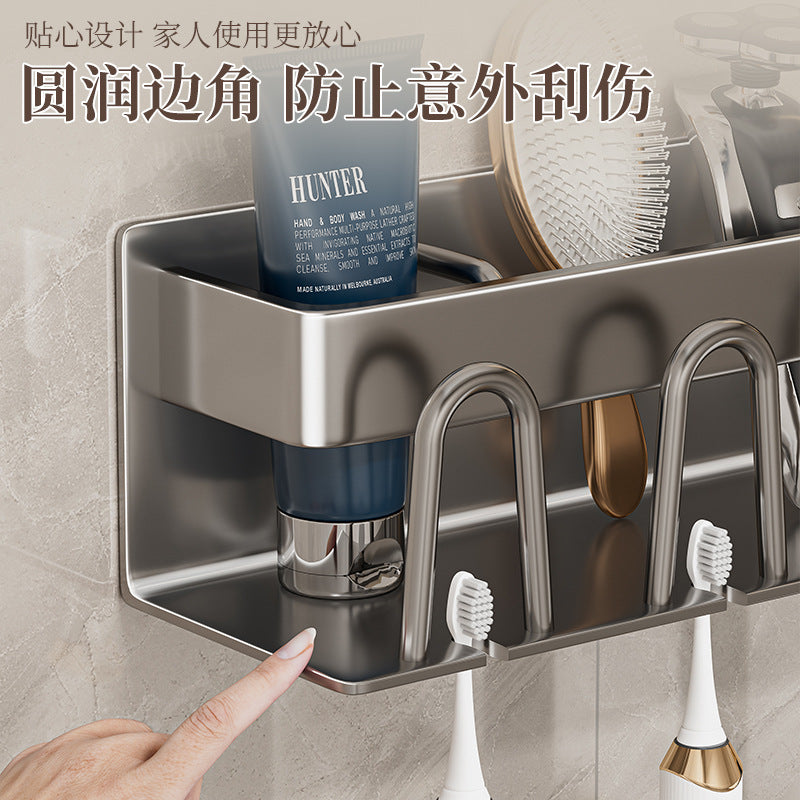 Aluminum Toothbrush Rack with Cup Holder