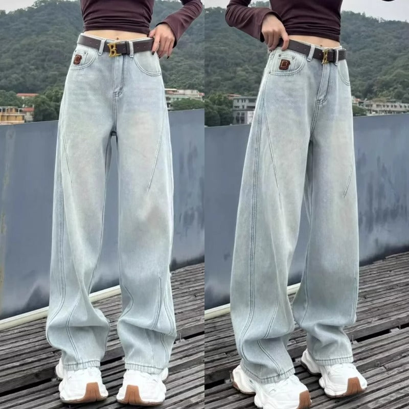 Plus Size Light Blue Wide Leg Jeans