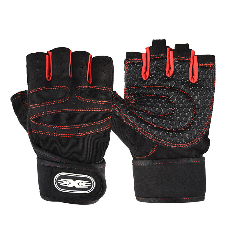 Men’s Half-Finger Fitness Gloves – Gym, Weightlifting & Riding