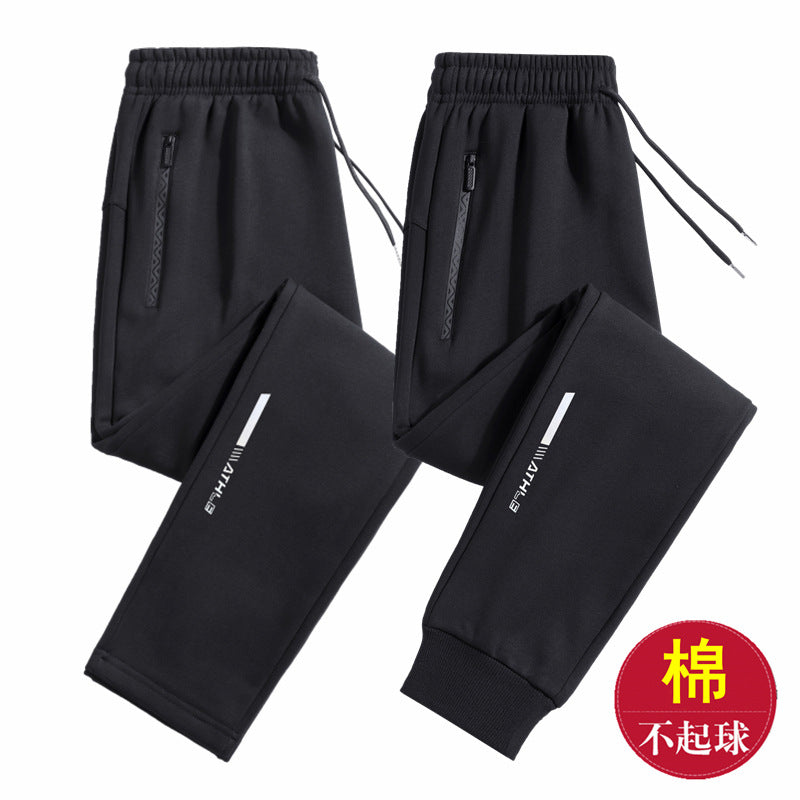 Men’s Fleece-Lined Cotton Casual Pants for Winter
