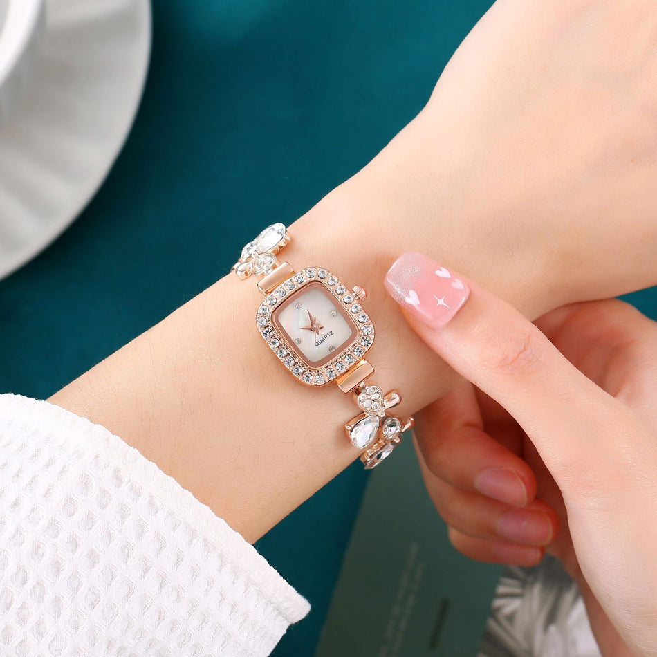 STOCK-Butterfly Diamond Square Ladies Watch – Adjustable