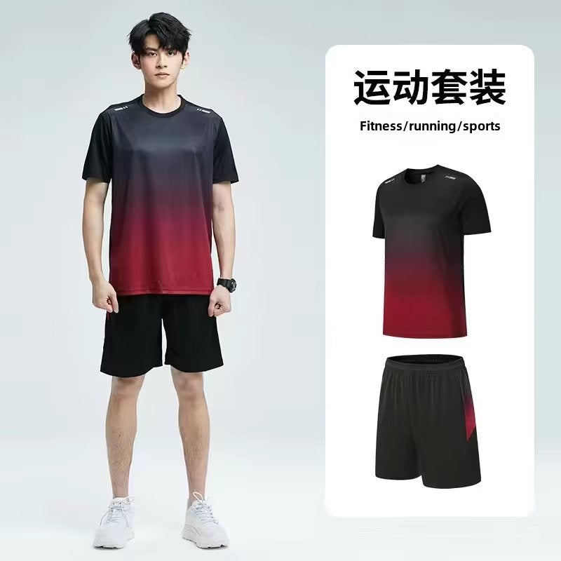 Men’s Ice Silk Sports Set | Tie-Dye Short Sleeve & Shorts