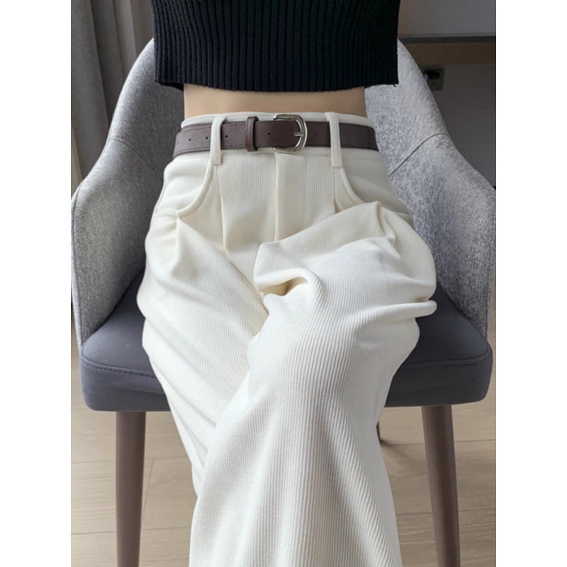 STOCK-Creamy-White Corduroy Pants