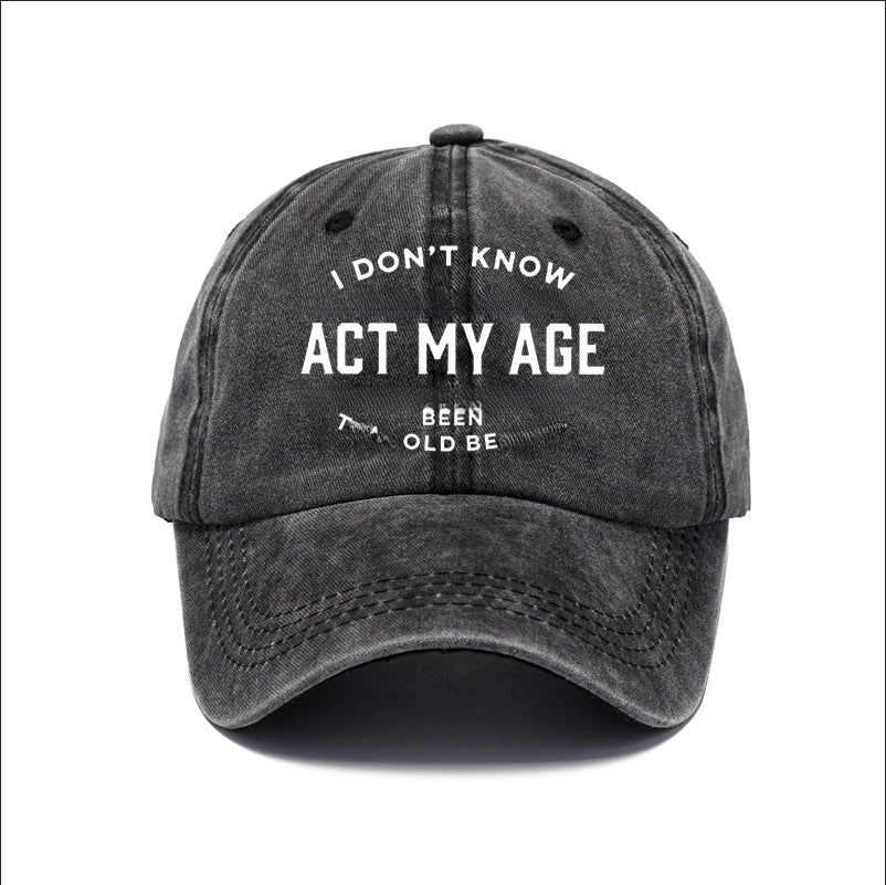 Men’s Washed Cotton Printed Baseball Cap – Retro Soft Top Sun