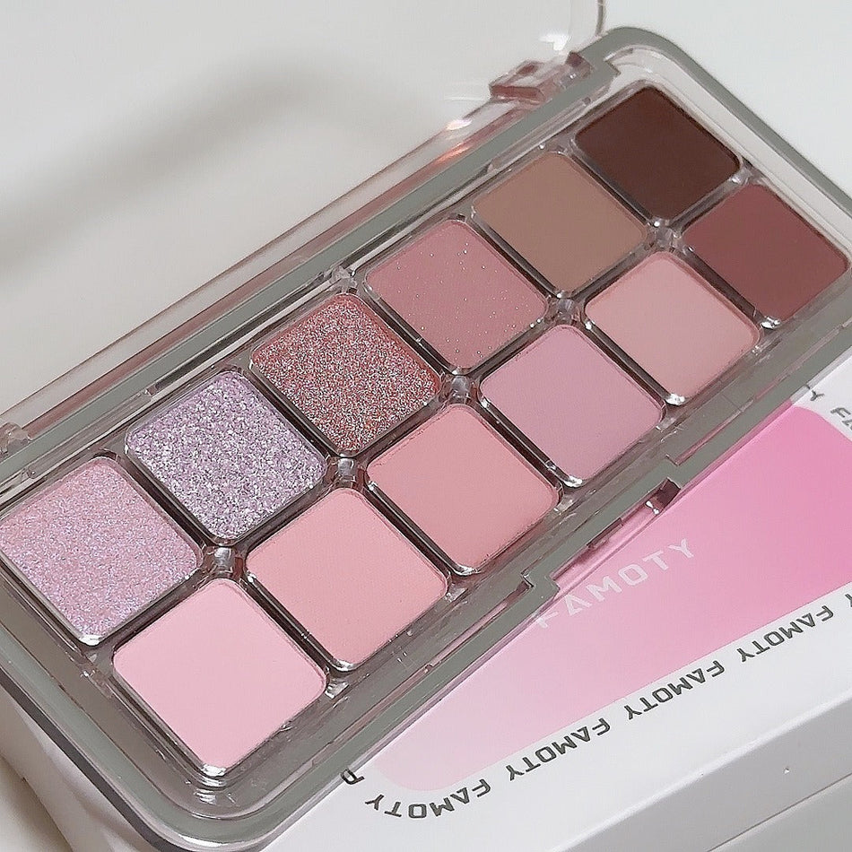12-Color Crystal Matte & Pearlescent Eyeshadow Palette