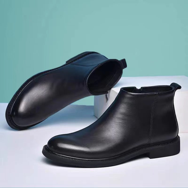 Men’s Leather Chelsea Boots – European Winter Style
