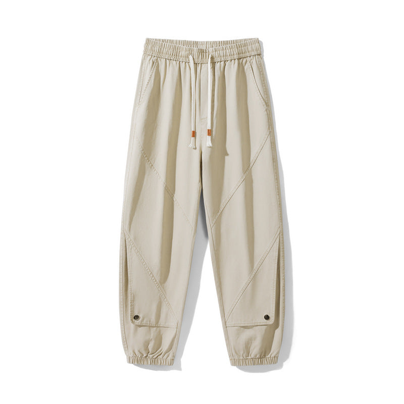 Men's Pure Cotton Wide Leg Trousers with Casual Style