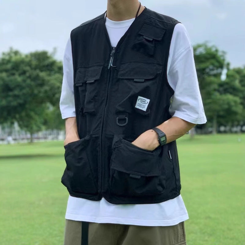Japanese Tactical Vest – Men’s Multi-Pocket Ins Style Sleeveless