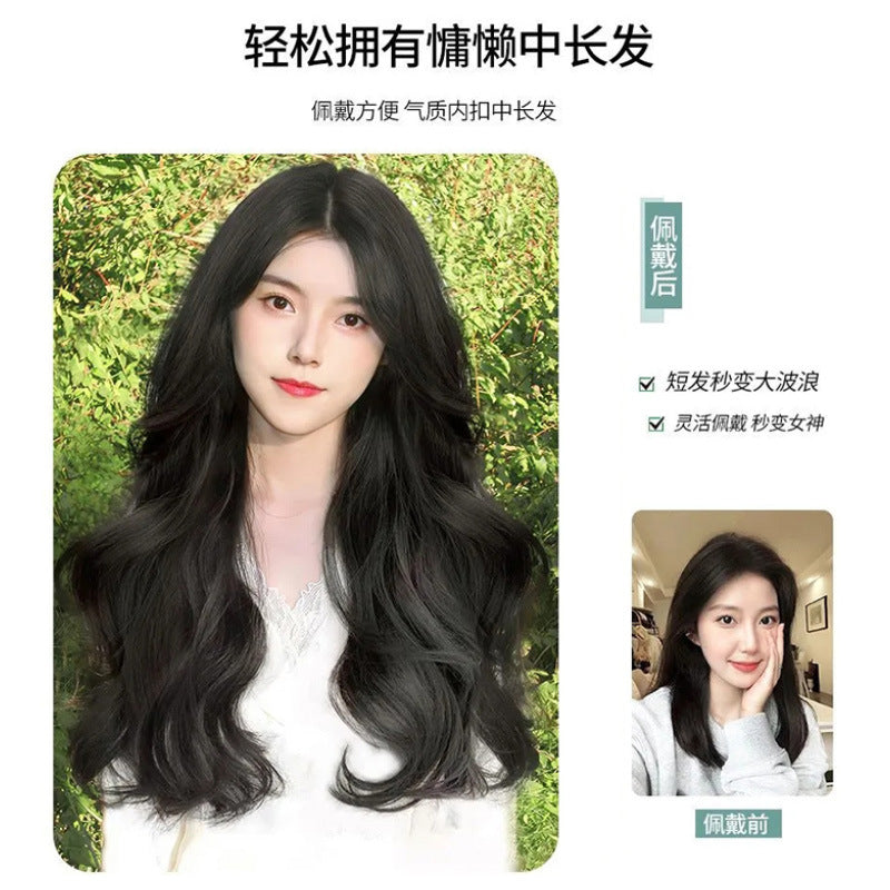 Fluffy Long Curly Hair Extensions – Seamless Natural Wigs