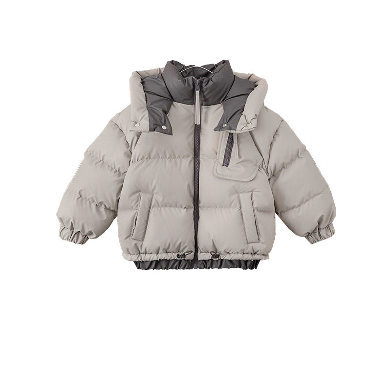 Boys’ Winter Down Jacket – Thick Warm Two-Piece Look