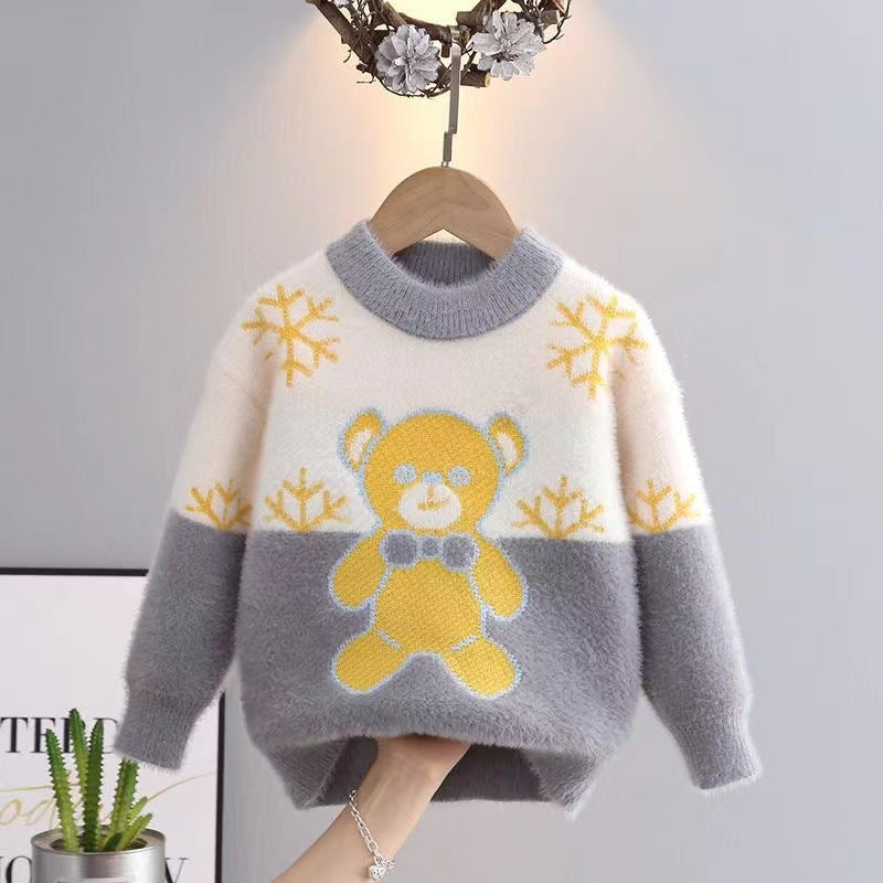 Boys Cartoon Thick Winter Sweater – Fashion Knit Top
