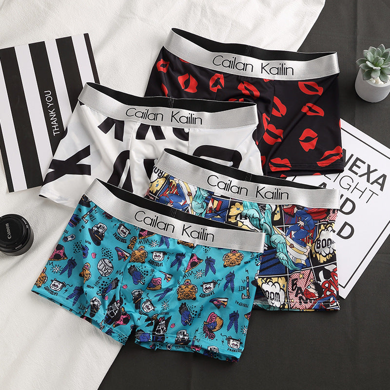 Pack of 6 Mens Ice Silk Printed Boxer Shorts