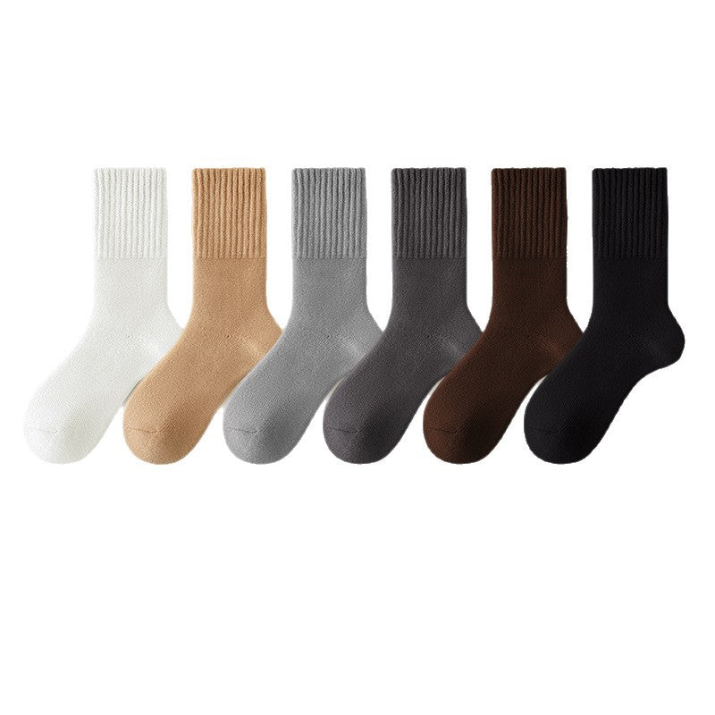 PACK OF 6 - Men’s Thickened Cashmere Mid-Calf Wool Socks Warm
