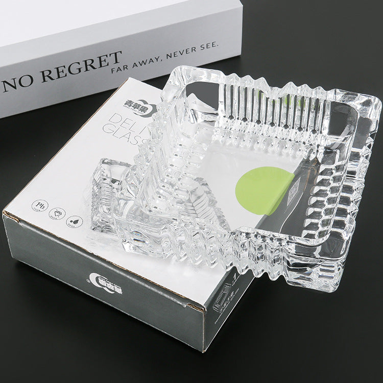 Crystal Glass Ashtray – Green Apple Style (Yg1016)