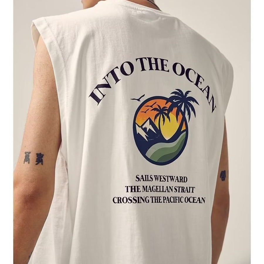 Men’s Summer Solid Color Sleeveless Vest