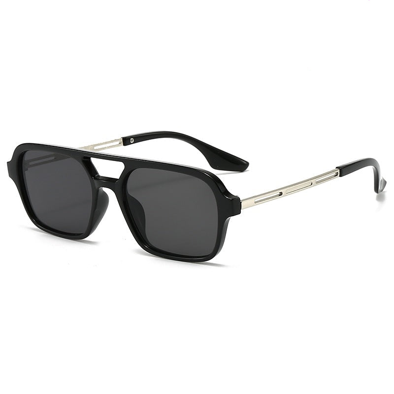 Double-Beam Aviator Sunglasses – Unisex Korean Travel Style