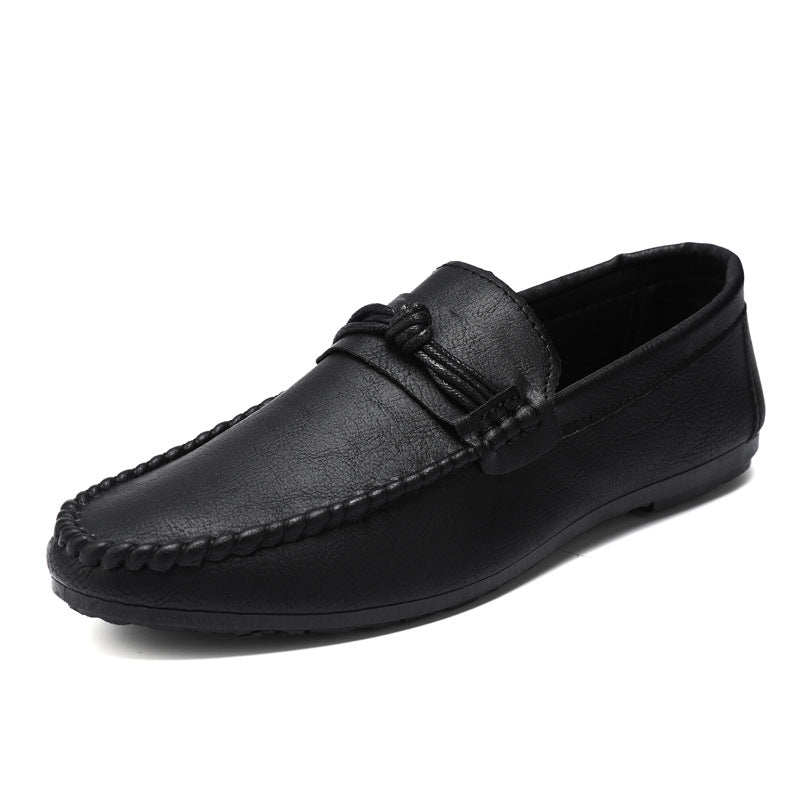 Men’s Summer Leather Loafers – Korean Casual Soft Sole Shoes