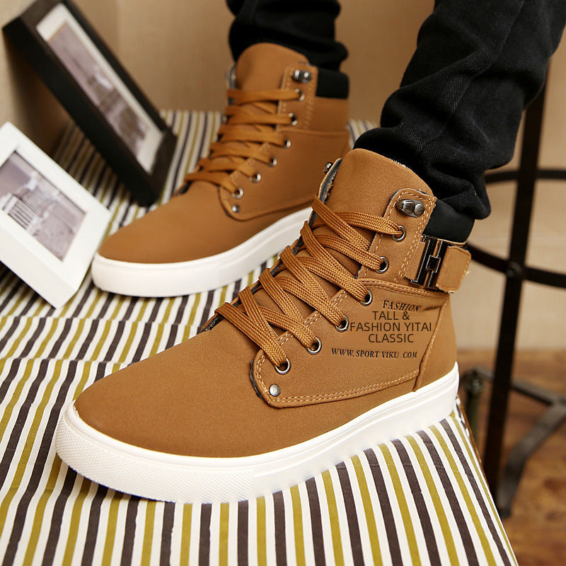 Korean High-Top Board Shoes – Retro Lace-Up Martin Style