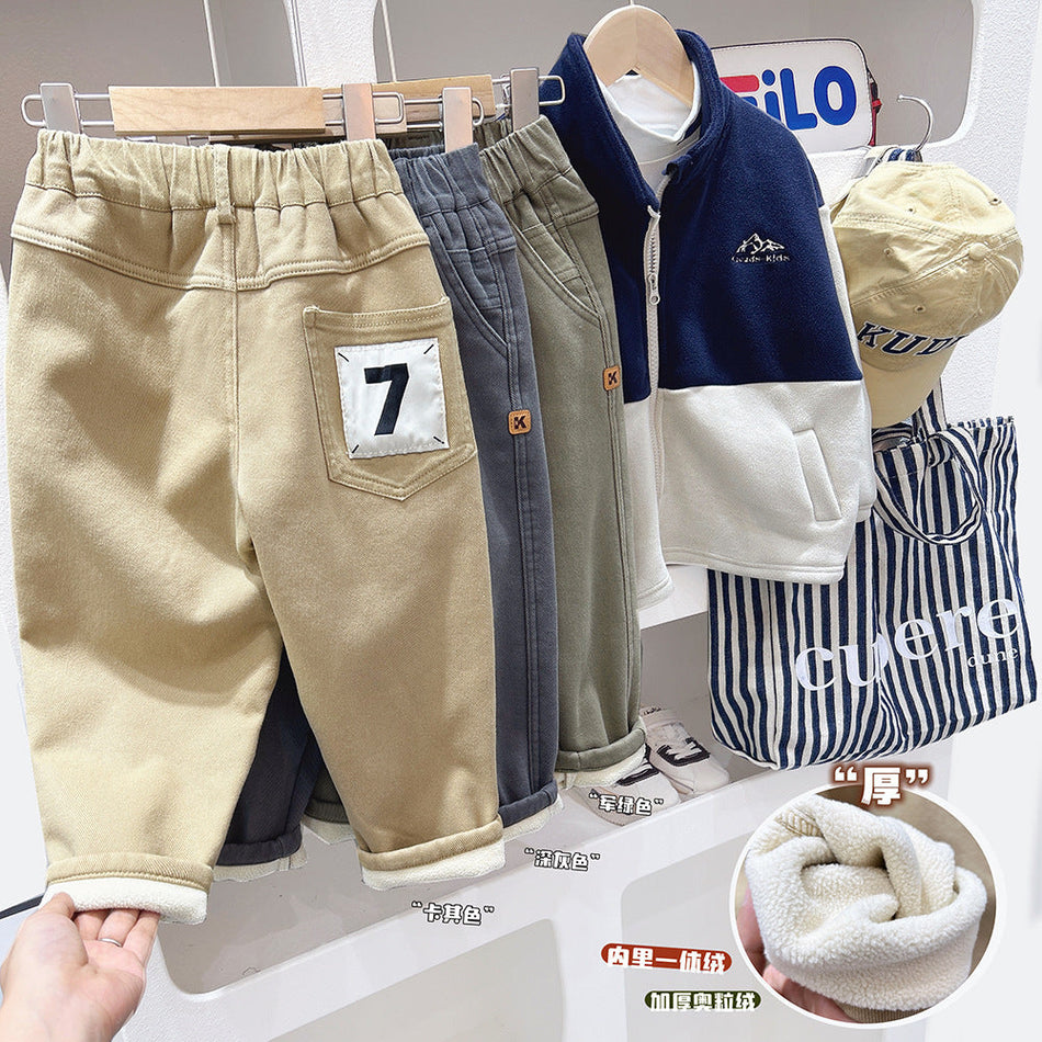 Winter Fleece-Lined Casual Pants