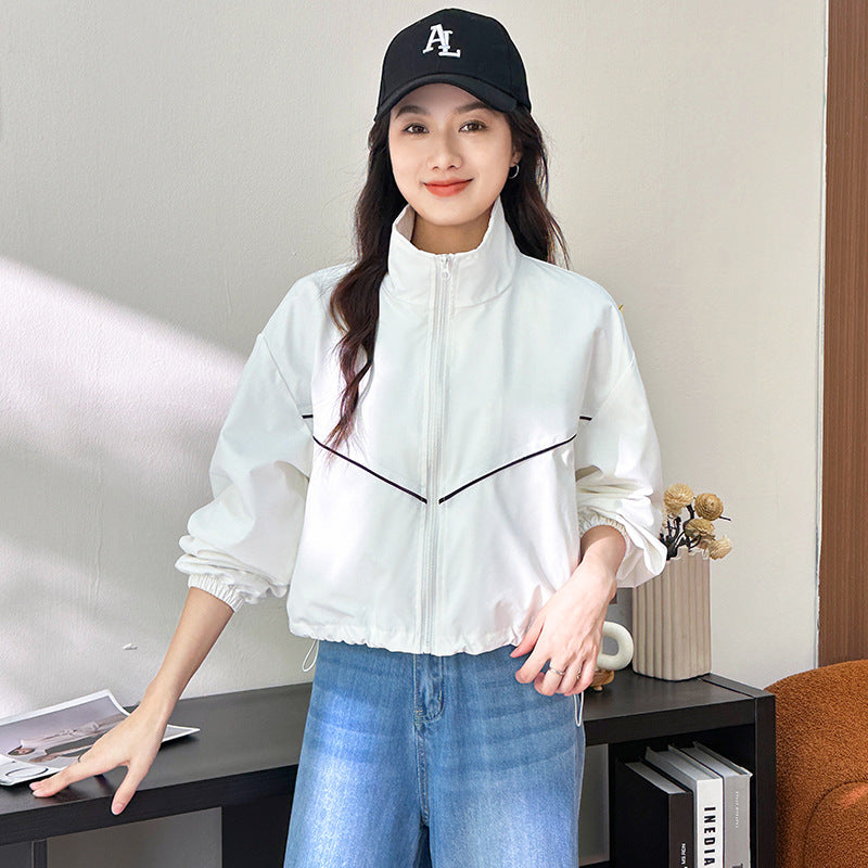 European Short Hooded Zipper Jacket