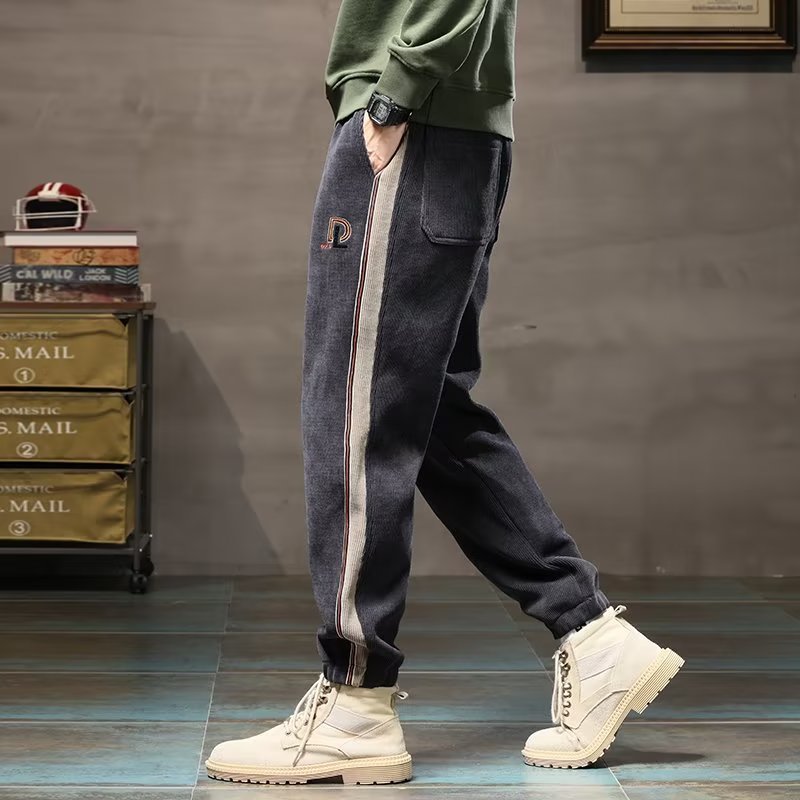 Men’s Velvet Sweatpants Thick Loose Autumn Winter Pants
