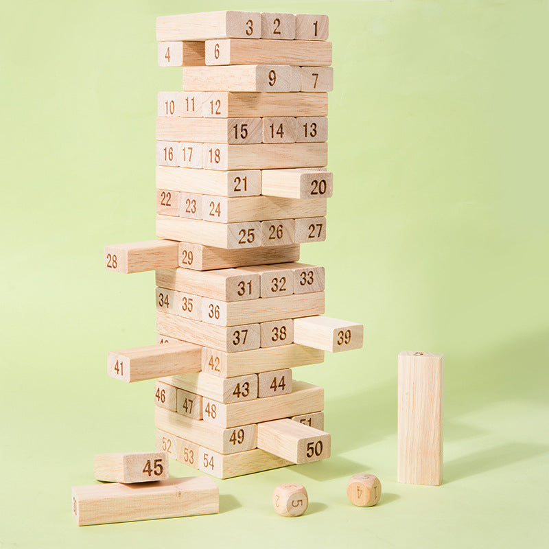 Wooden Educational Jenga | Kids Digital Block Toy Set
