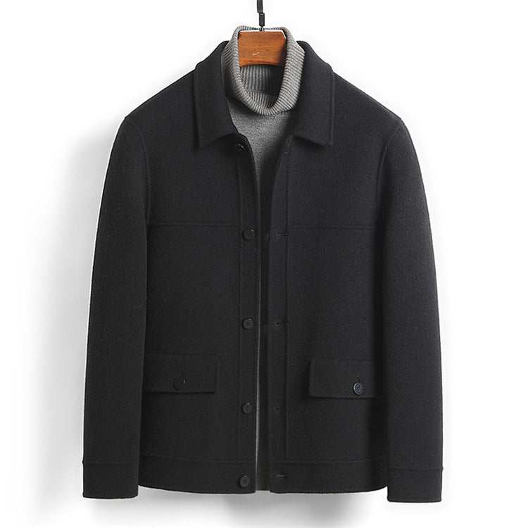 Men’s Wool Double-Sided Short Coat – Autumn Winter Luxury