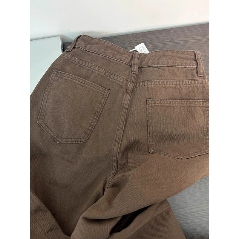 STOCK-Plus Size American Retro Straight Jeans