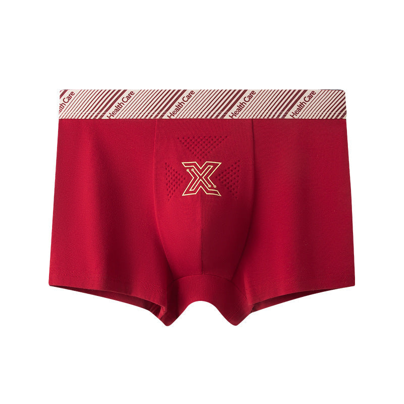 Men's Pure Cotton Sports Boxer Briefs with Breathable Design -
