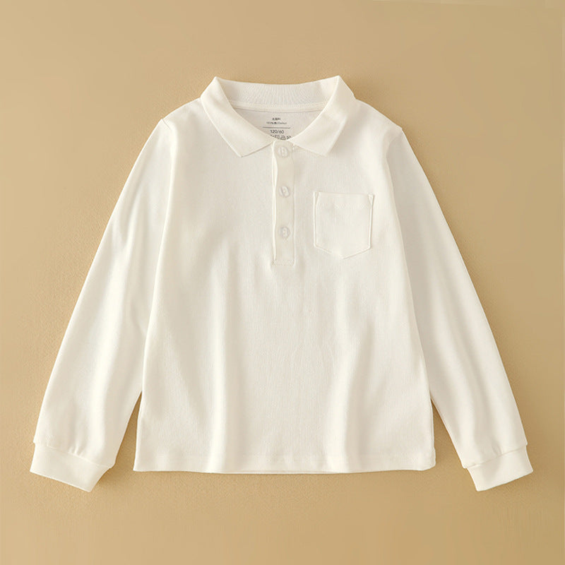 Kids' Cotton Polo T-Shirt | Long Sleeve Spring-Autumn Tee