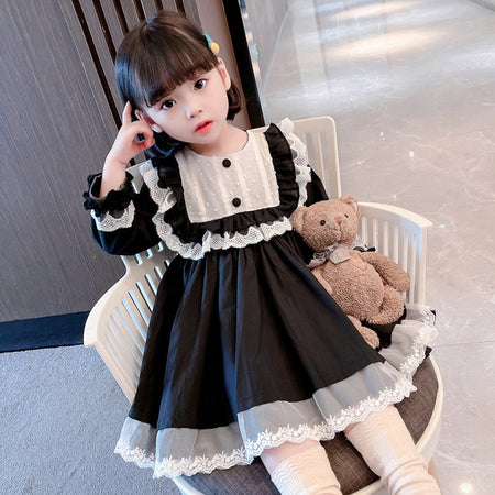Girls Lace Princess Dress Korean Style Autumn Fashion – Spring Autumn Kids Fashion Nepal | Tudoholic