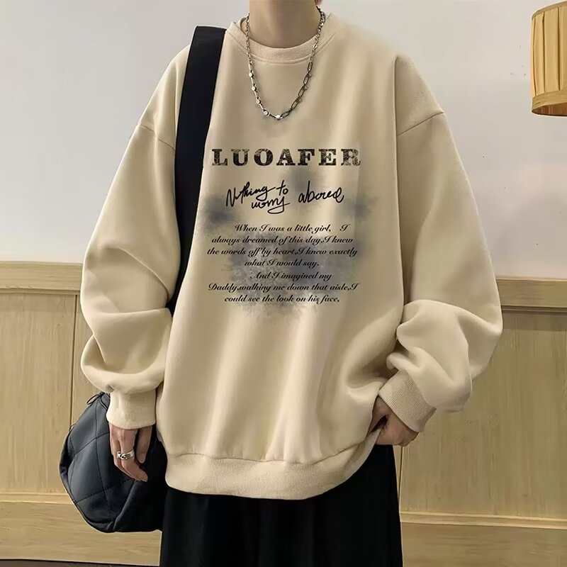 Mens' Casual Pullover Sweatshirt – Loose Plus Size