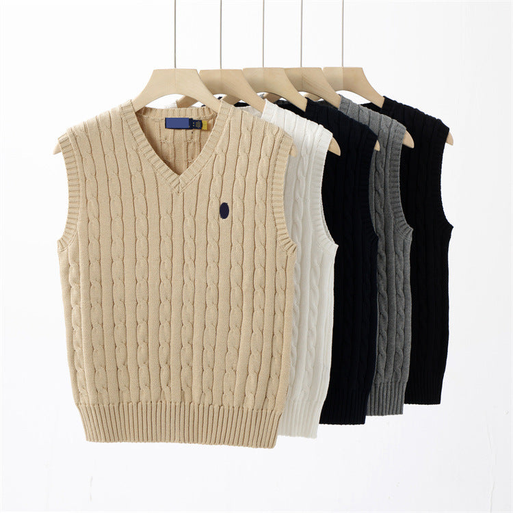 Sleeveless Sweater – Wool V-Neck Pullover Vest for Men